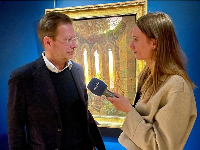 Florian Illies und Sophie Hartmann in der Ausstellung „Caspar David Friedrich, Goethe und die Romantik in Weimar“, Foto: Hock © MDR Thüringen